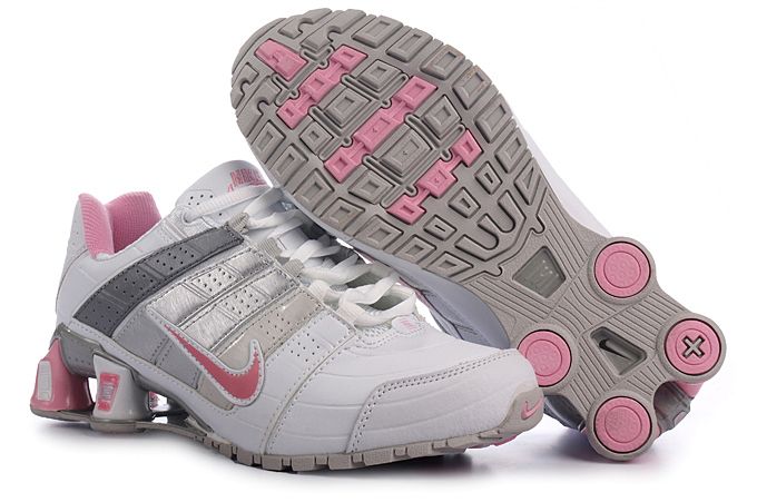 Womens Nike Shox Nz Shoes White Grey Pink - Click Image to Close